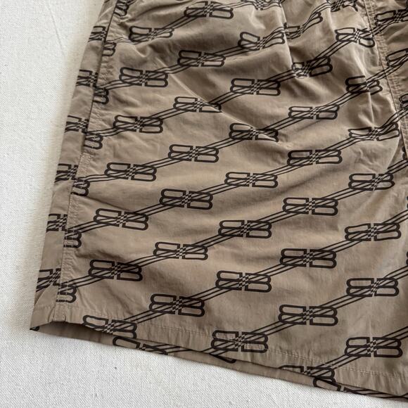 Balenciaga Swimwear Monogram BB Water Swim Shorts Brown Size Large 34 NEW - Picture 3 of 11